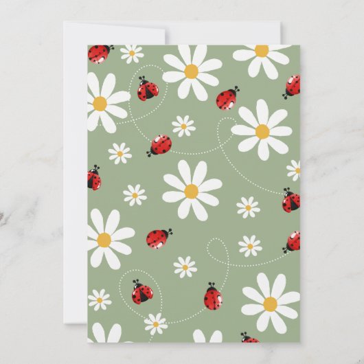 Little Ladybug Birthday Einladung (Rückseite)