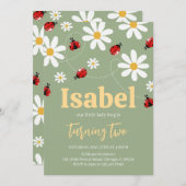 Little Ladybug Birthday Einladung (Vorne/Hinten)