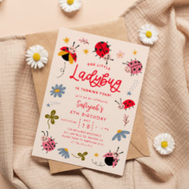 Little Ladybug Birthday Party Einladung