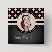 Little Ladybug Birthday Party Favor Button (Vorderseite)