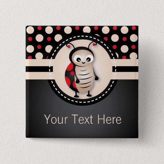 Little Ladybug Birthday Party Favor Button (Vorderseite)