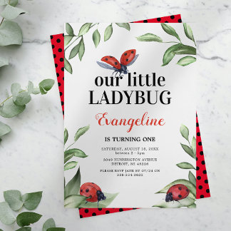 Little Ladybug Einladung zum Geburtstag