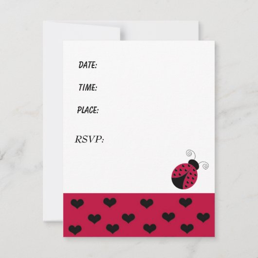 Little Ladybug Einladung zum Geburtstag (Rückseite)