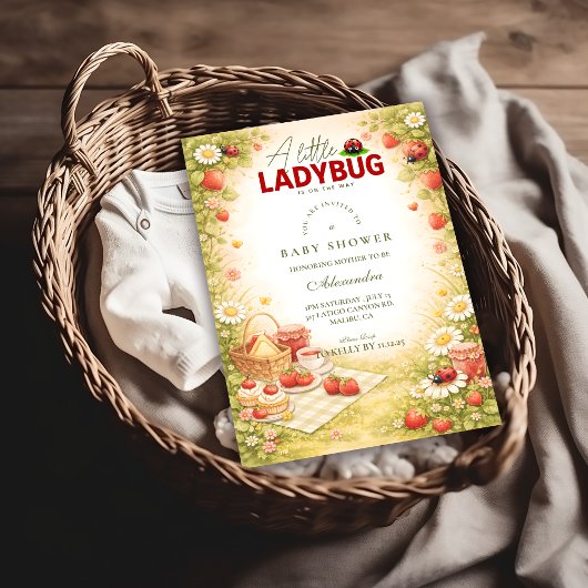Little Ladybug Garden Baby Shower Einladung