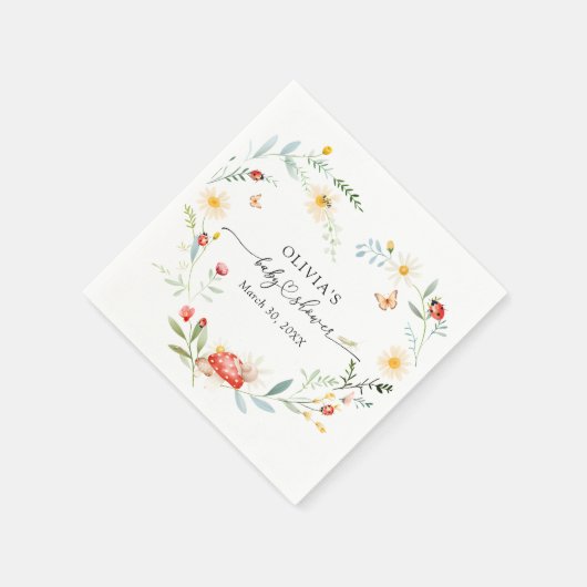 Little Ladybug Garden Babydusche Papier Napkin Serviette (Ecke)