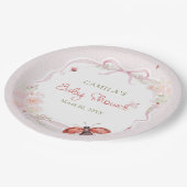 Little Ladybug Garden Girl Baby Shower Pappteller (Schrägansicht)