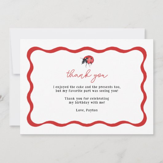 Little Ladybug Geburtstag Danke (Vorderseite)