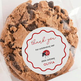 Little Ladybug Geburtstagsparty Danke Runder Aufkleber