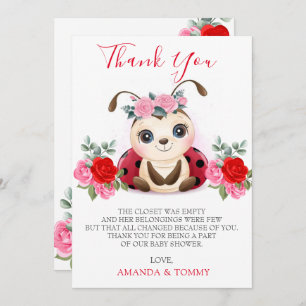 Little Ladybug Girl Babydusche Danke