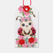 Little Ladybug Girl Babydusche Danke Geschenkanhänger (Rückseite)