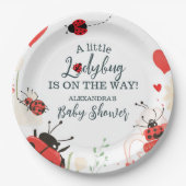 Little Ladybug Girl Babydusche Pappteller (Vorderseite)