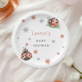 Little Ladybug Insect Girl Babydusche Pappteller