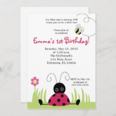 Little Ladybug Invite - Aktualisierter Link in Bes Einladung (Vorne/Hinten)
