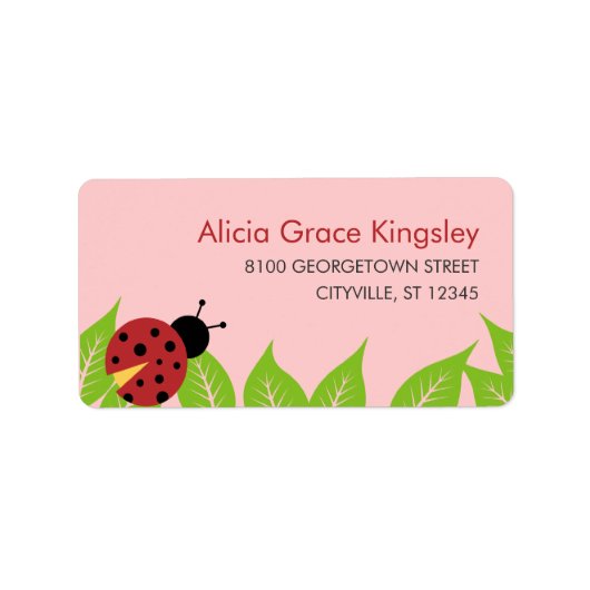 Little Ladybug Kids Address Label Adressaufkleber (Vorne)