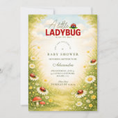 Little Ladybug Meadow Celebration Baby Shower Einladung (Vorderseite)