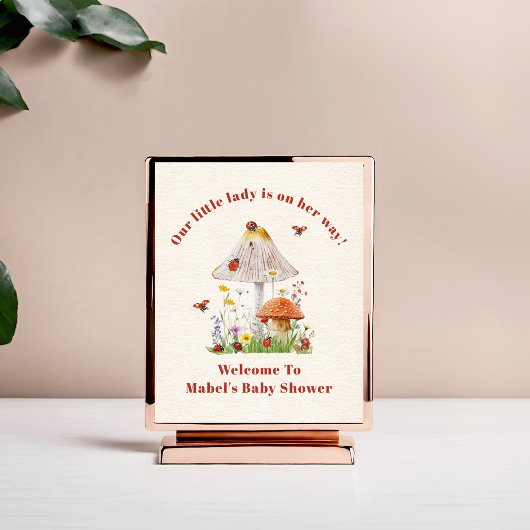 Little Ladybug Mushroom Baby Dusche Empfang Poster