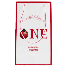 Little Ladybug One First Birthday Red White Kleine Geschenktüte