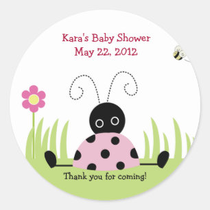 Little Ladybug (pink) Baby Shower Fevor Sticker