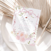 Little Ladybug Pink Bow Wildflower Baby Shower Einladung