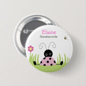 Little Ladybug Pink NAME TAG Personalisierte Taste Button (Vorne & Hinten)