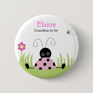 Little Ladybug Pink NAME TAG Personalisierte Taste Button