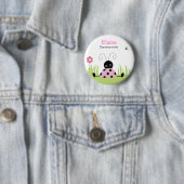 Little Ladybug Pink NAME TAG Personalisierte Taste Button (Beispiel)