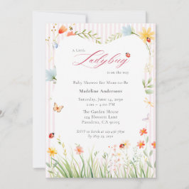 Little Ladybug Wildflower Baby Shower Einladung