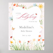Little Ladybug Wildflower Baby Shower Welcome Poster (Vorne)