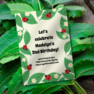 Little Ladybugs Child Birthday Party Einladung