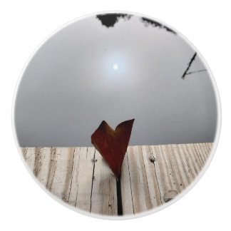 Little Lake Heart Love Leaf Keramikknauf