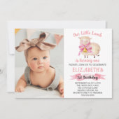 Little Lamb 1. Geburtstag Party Foto Einladung (Vorderseite)