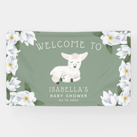 Little Lamb Baby Dusche Begrüßung Banner (Horizontal)