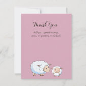 LIttle Lamb Baby Dusche Einladungen für ein Mädche (Rückseite)