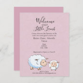 LIttle Lamb Baby Dusche Einladungen für ein Mädche (Vorne/Hinten)