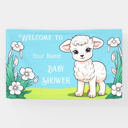 Little Lamb Baby Shower Banner (Horizontal)