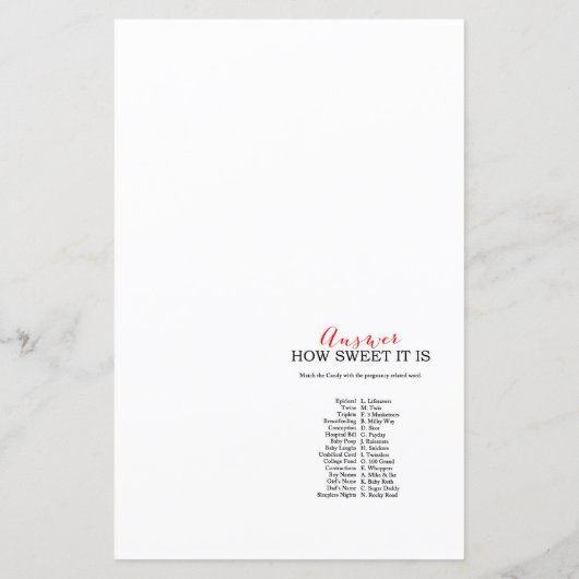 Little Lamb Baby Shower Game PRINTED (Rückseite)