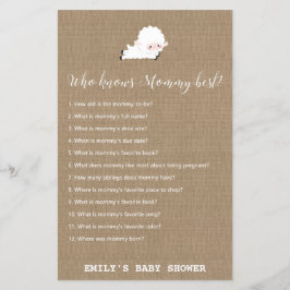 Little Lamb Baby Shower Game PRINTED