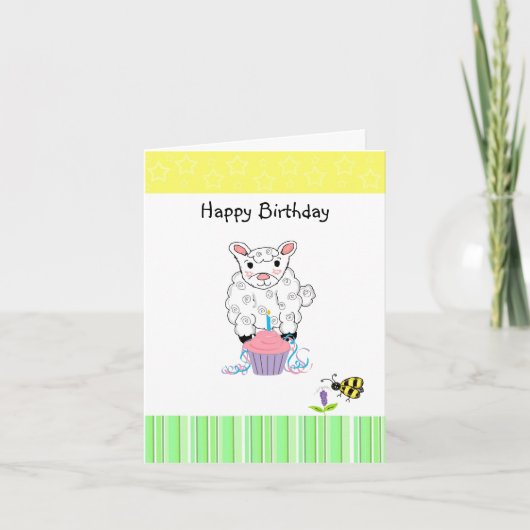 Little Lamb Birthday Karte (Vorderseite)