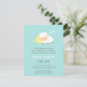 Little Lamb Blue Baby Dusche Party Einladungen (Stehend Vorderseite)