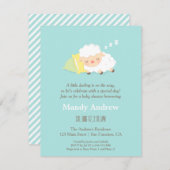 Little Lamb Blue Baby Dusche Party Einladungen (Vorne/Hinten)