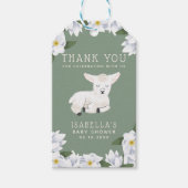 Little Lamb Floral Baby Dusche Vielen Dank für Ihr Geschenkanhänger (Vorderseite)