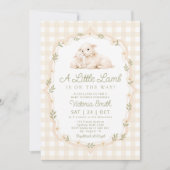 Little Lamb Gender Neutral Baby Shower Einladung (Vorderseite)