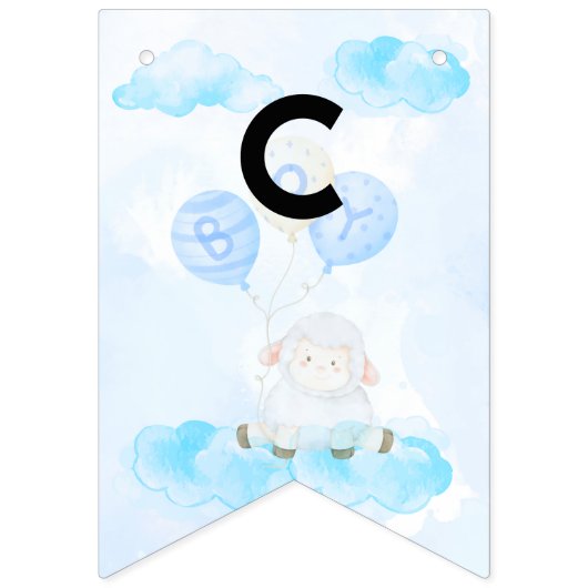 Little Lamb in Boy Blue Balloon Wimpelkette (Erste Fahne)