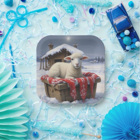 Little Lamb Moonlight Pappteller (Party)