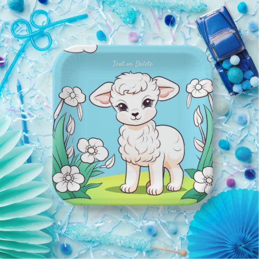 Little Lamb Paper Plate Pappteller (Party)