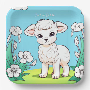 Little Lamb Paper Plate Pappteller