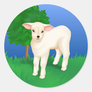 Little Lamb Runder Aufkleber