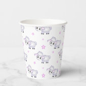 Little Lamb Sheep Baby Dusche positiv Pappbecher (Rückseite)