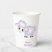 Little Lamb Sheep Baby Dusche positiv Pappbecher (Rückseite)