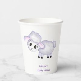 Little Lamb Sheep Baby Dusche positiv Pappbecher